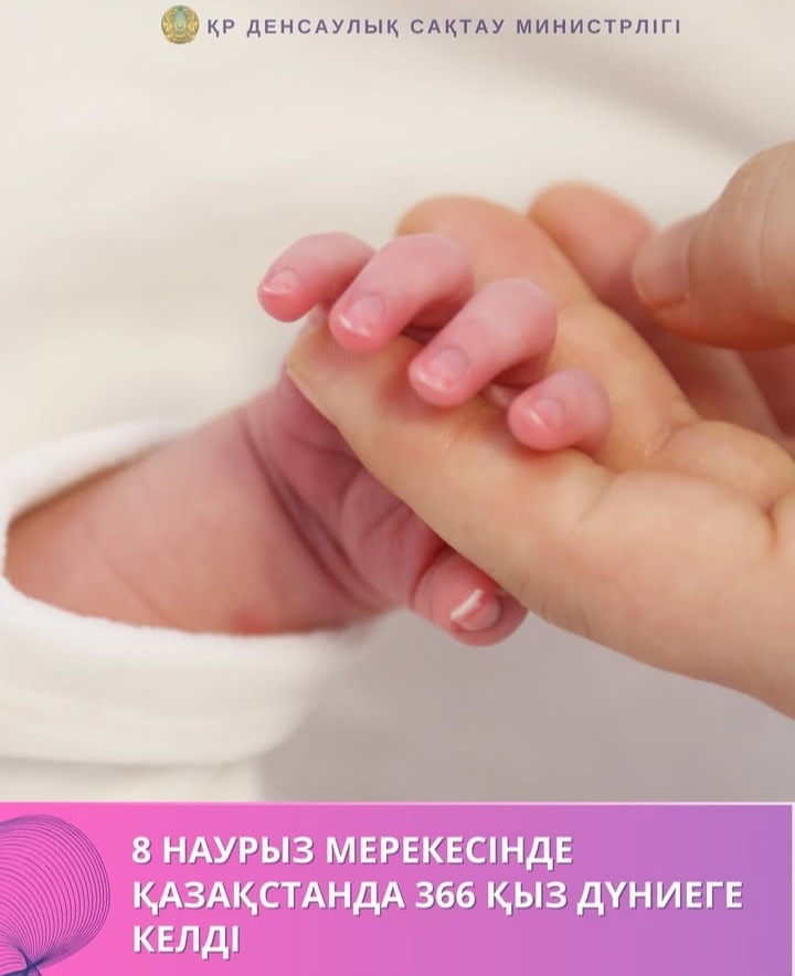 8 НАУРЫЗ МЕРЕКЕСІНДЕ ҚАЗАҚСТАНДА 366 ҚЫЗ ДҮНИЕГЕ КЕЛДІ