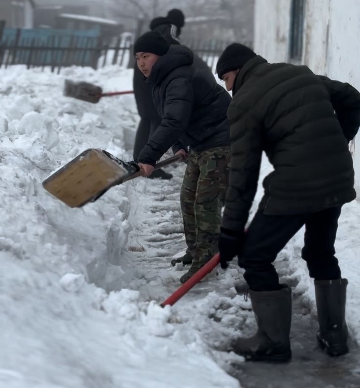 Науырзым жастары қарт тұрғындарға көмектесті