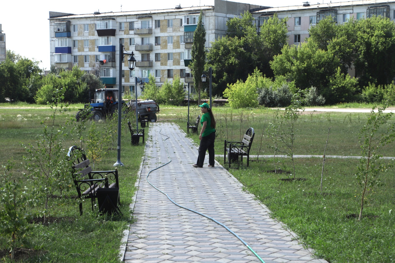 Шағын шаһарда жаңа саябақ пайдалануға берілді