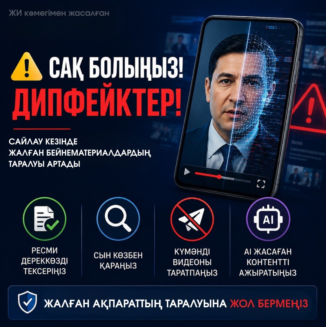​​Сайлау науқаны кезеңінде дипфейктер жиілеуі мүмкін: Жалған ақпаратқа қарсы іс-қимыл орталығы ескертеді