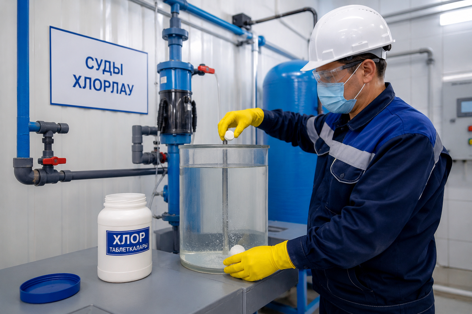 Суды хлорлау жүргізіледі